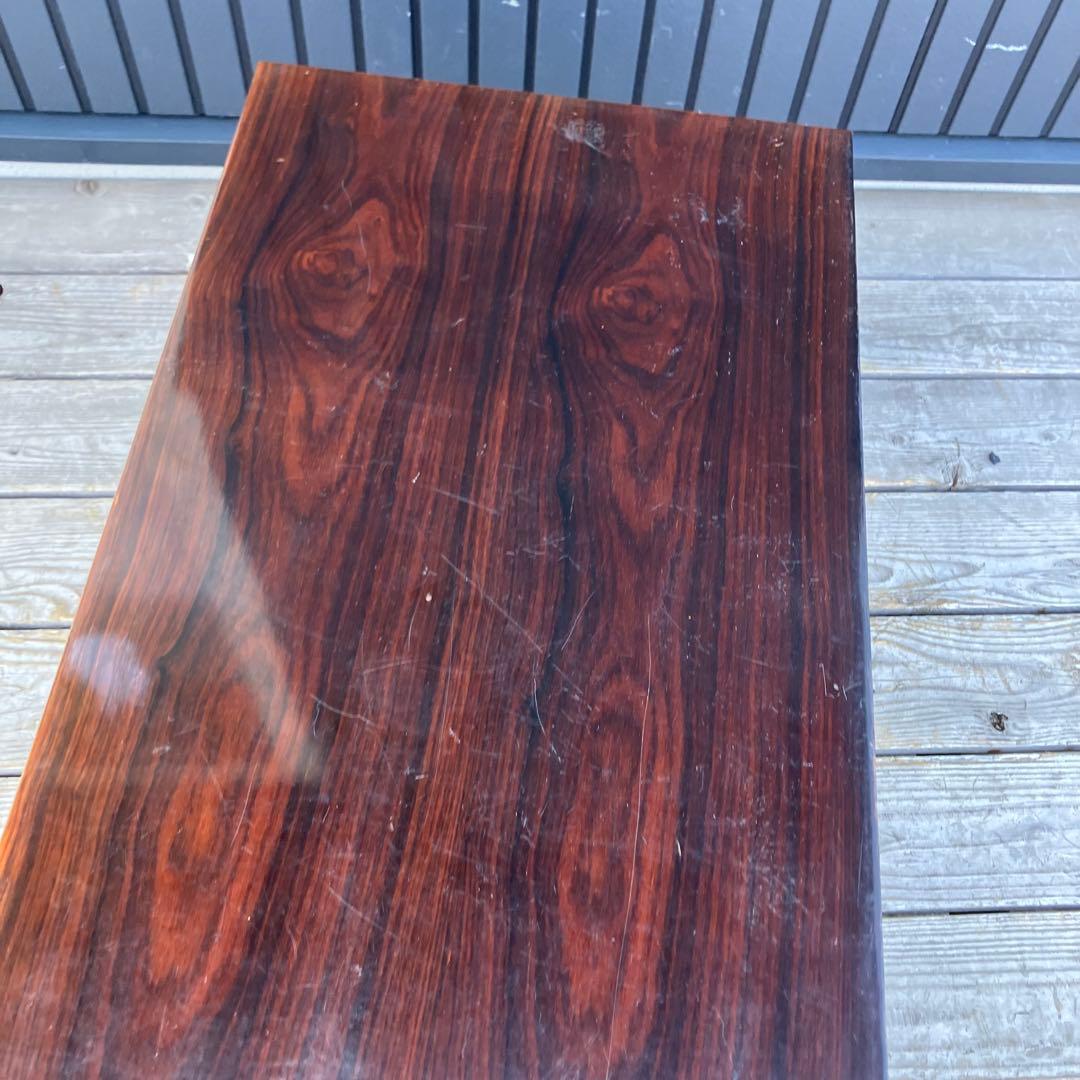 昭和レトロ 古家具 花柄彫刻 木彫り 木製文机 引き出し付き座卓 書斎机 古道具