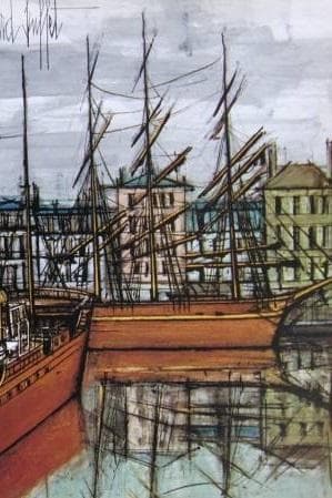 ベルナール・ビュッフェ「La Rochelle」希少画集の額装画