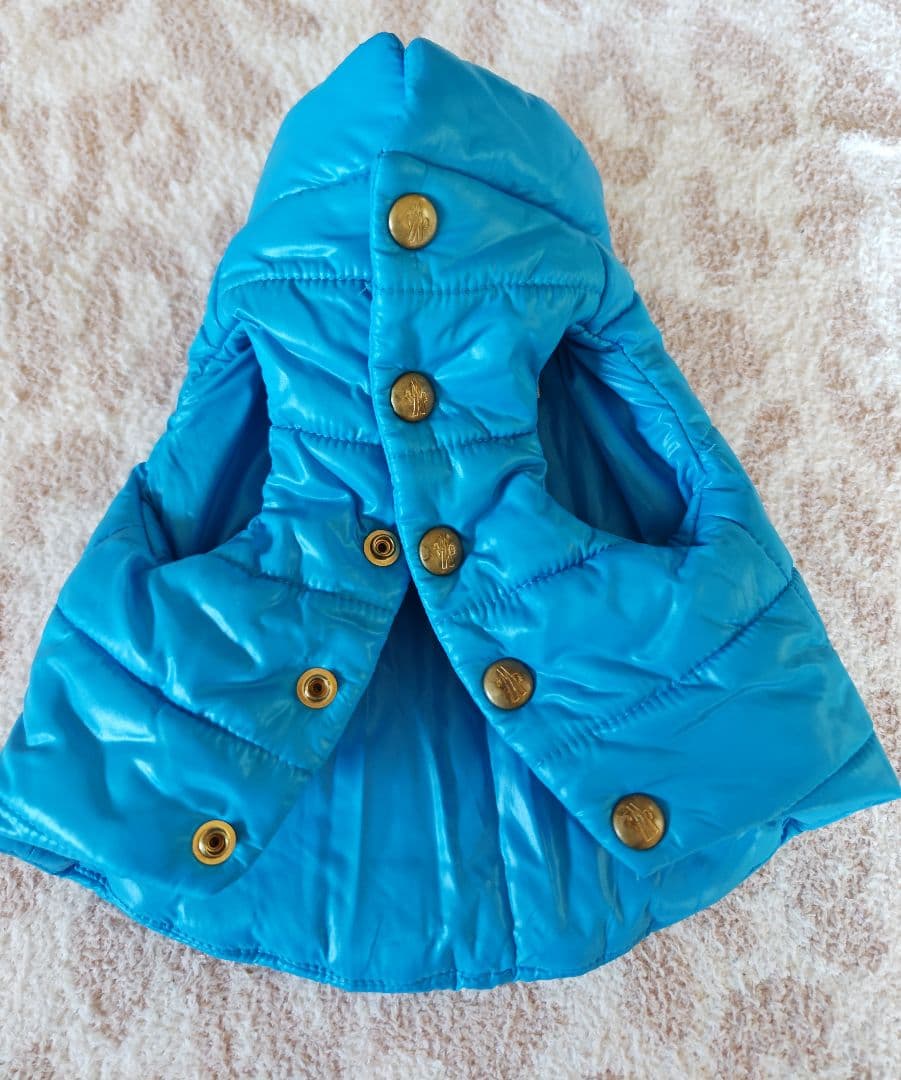 正規品　美品　MONCLER 犬服 ダウンジャケット ブルー　サイズ0