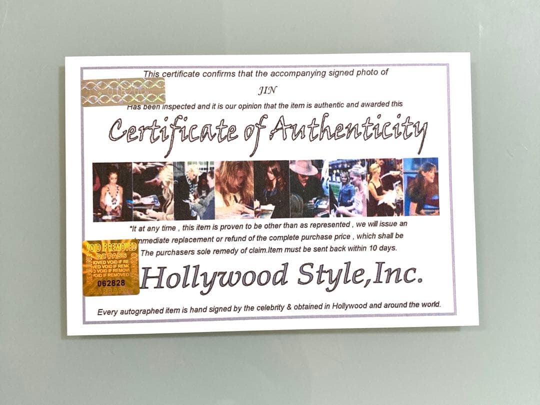 セール中…ジン直筆サイン入り2Lサイズ写真…