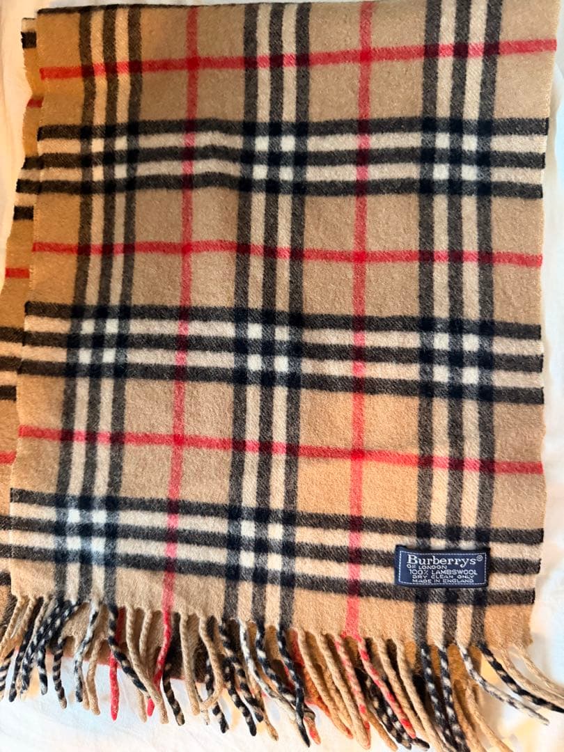 新品未使用品ロングBurberrys チェック柄マフラー 100%ラムウール