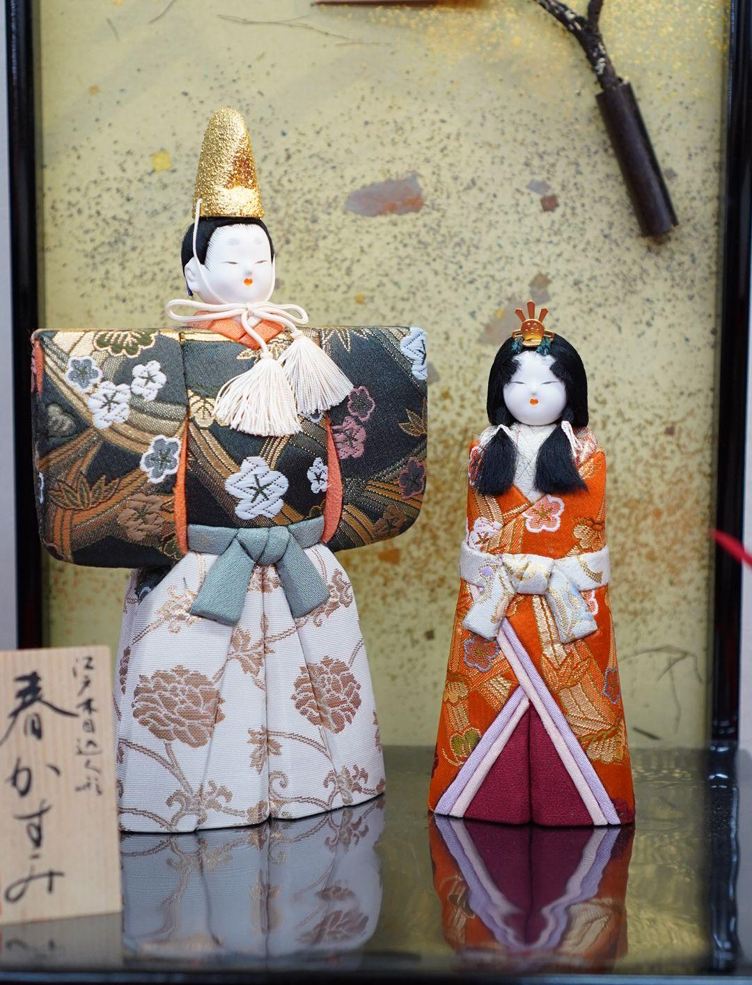 木目込人形飾り　立雛　春かすみ