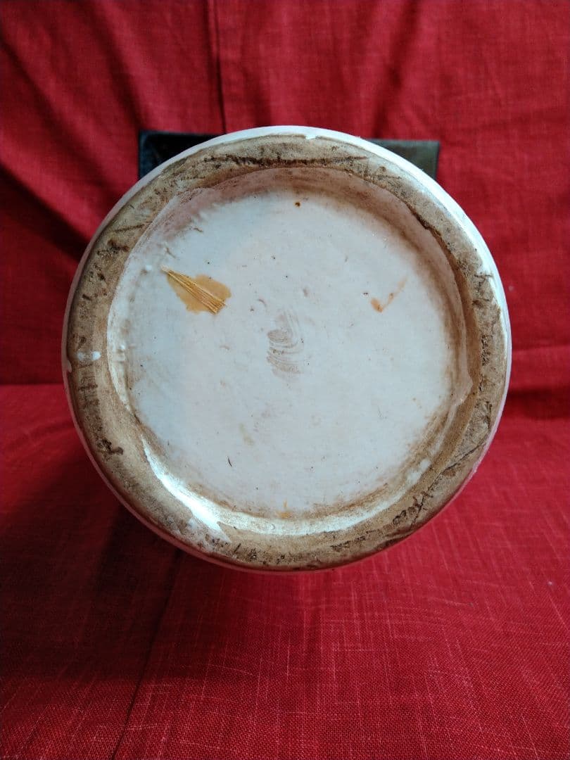 ♥【染付】竹笹・花絵柄　竹筒型　花瓶　円筒形　希少なヴィンテージ有田焼