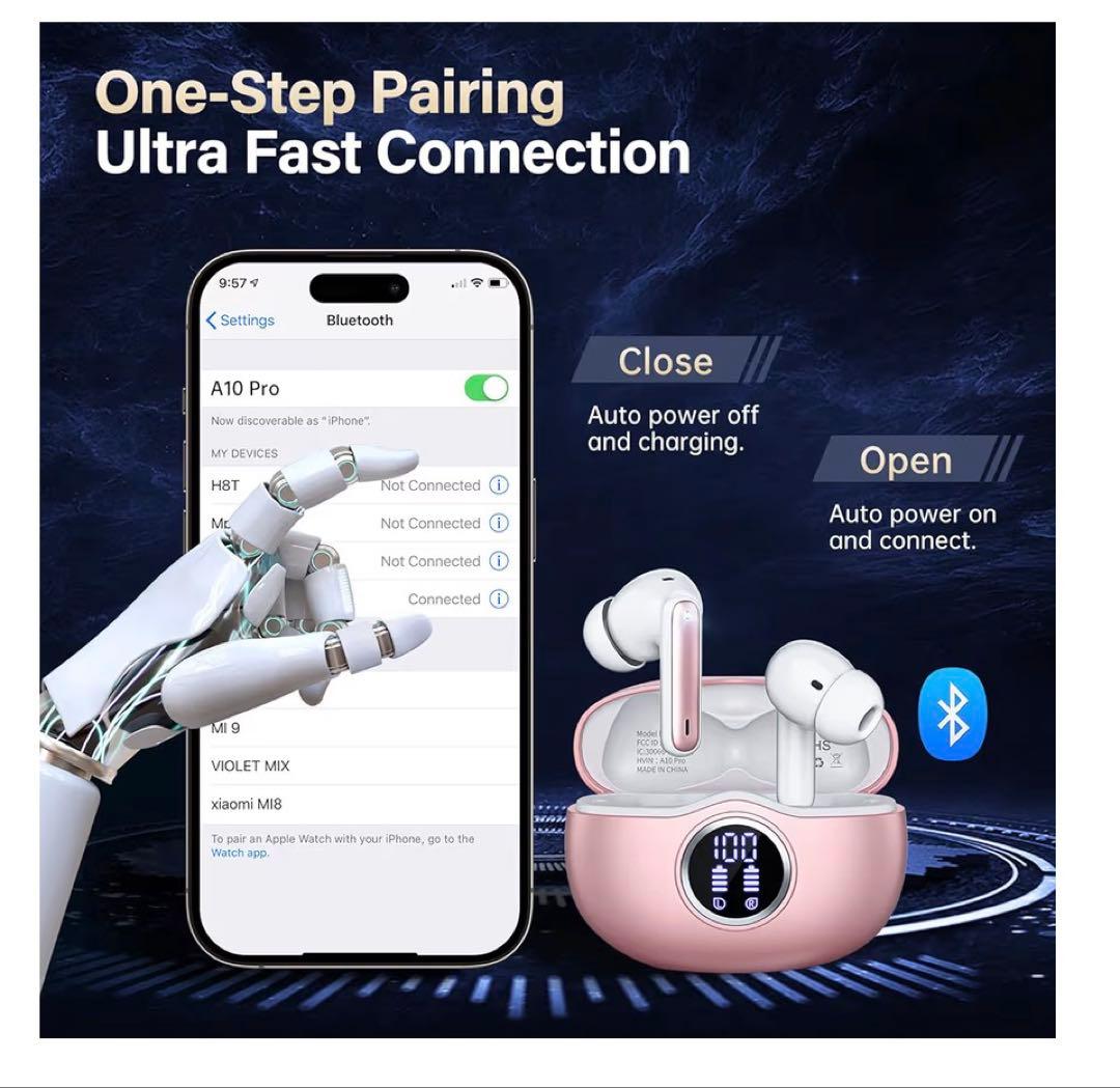 A10-Pro ワイヤレスイヤホン 300mAh