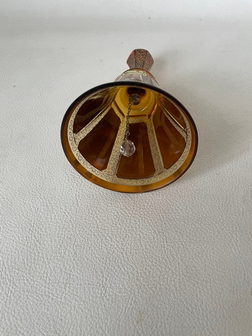 エーゲルマン ハンドベル 呼び鈴 チェコ共和国 製 ボヘミアガラス アンバー