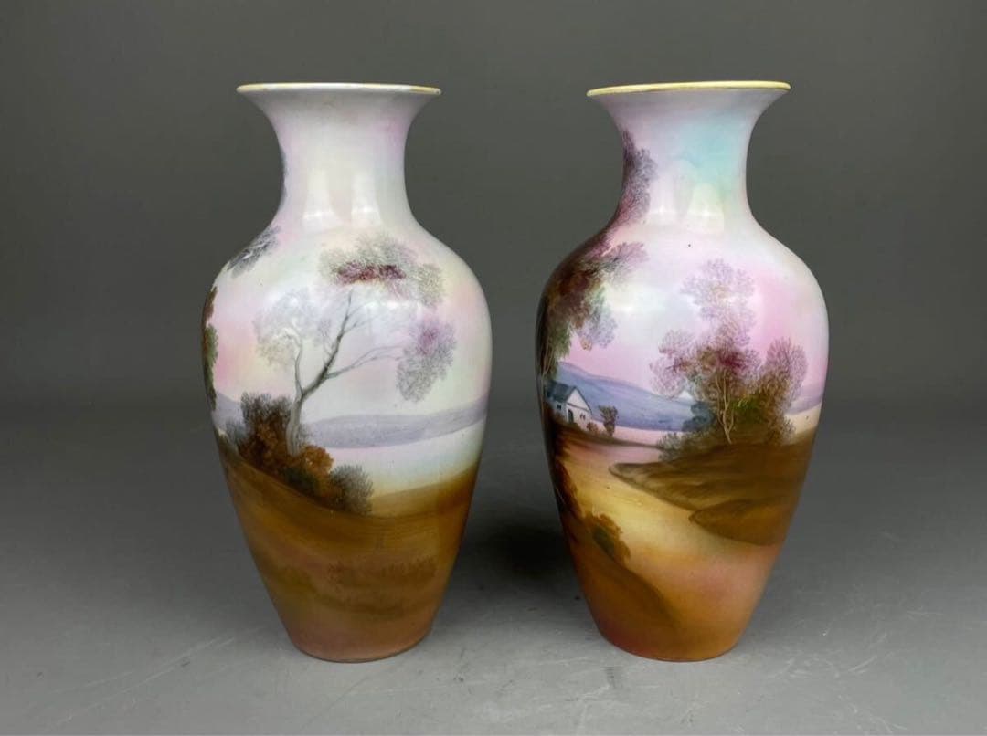 Noritake オールドノリタケ 花入 花器 ペイント金彩1900年代 明治期