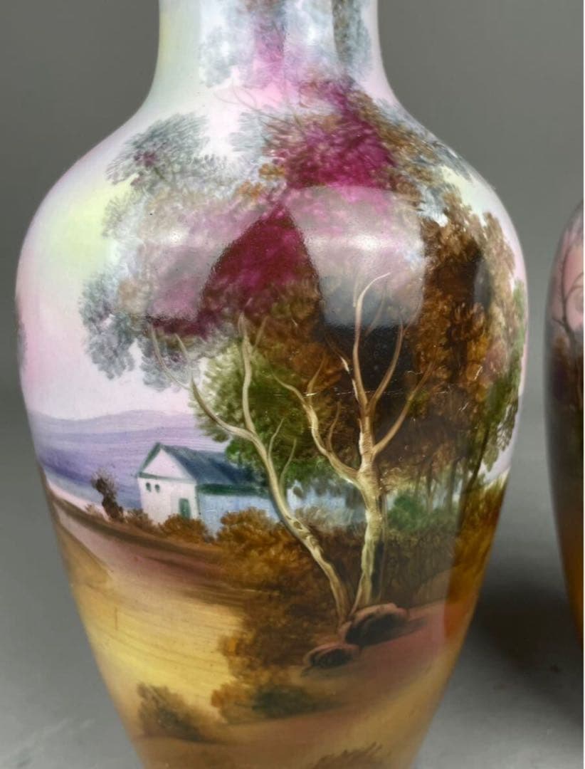 Noritake オールドノリタケ 花入 花器 ペイント金彩1900年代 明治期