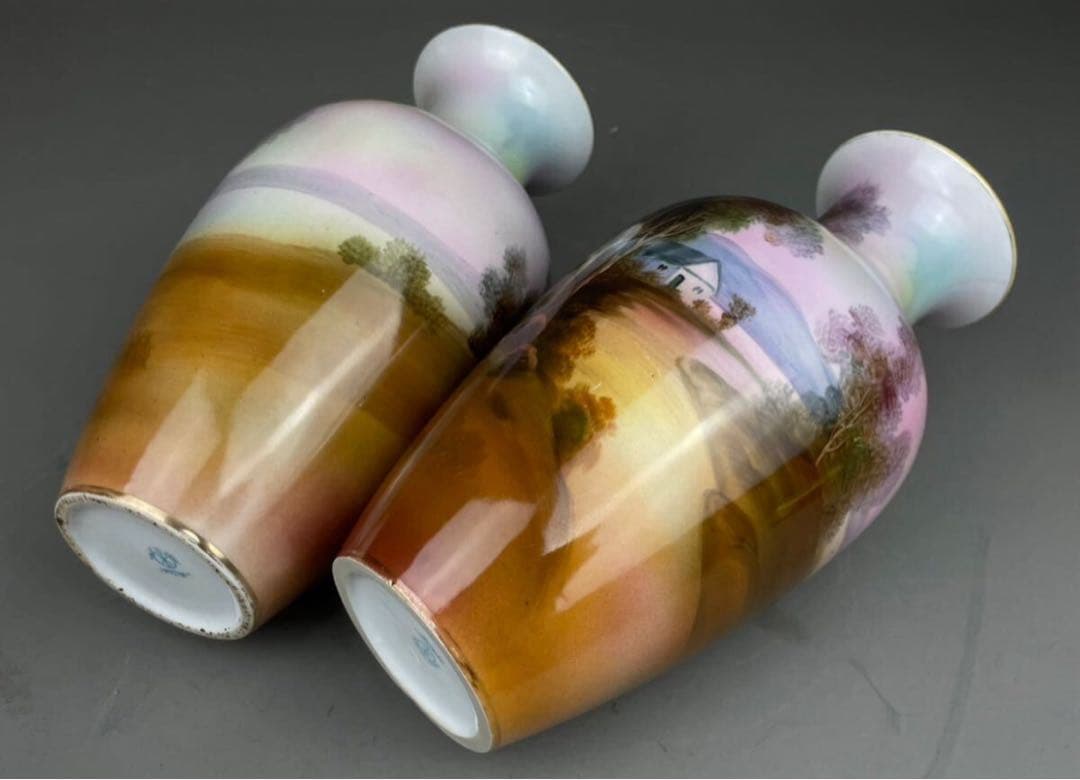 Noritake オールドノリタケ 花入 花器 ペイント金彩1900年代 明治期