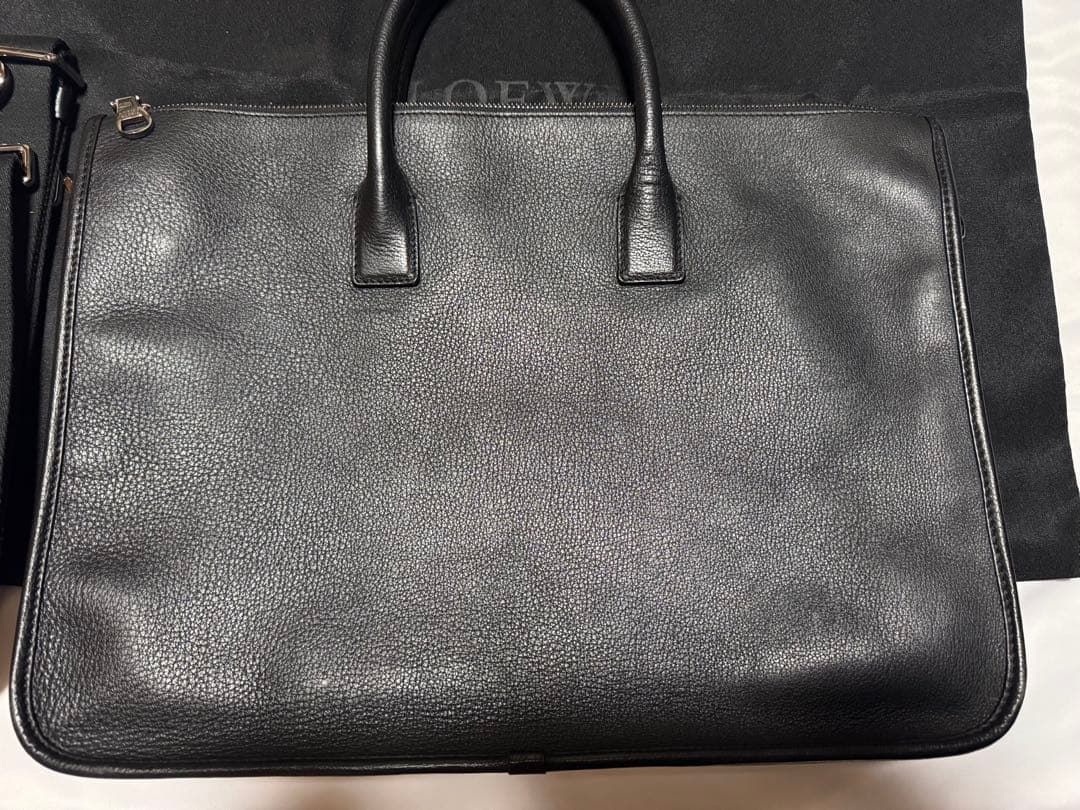 LOEWE ロエベ ビジネスバッグ　ブリーフケース　ブラックレザー