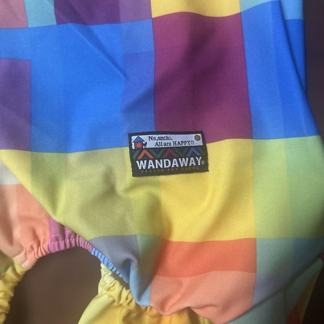 WANDAWAY カラフルチェック犬用レインコート