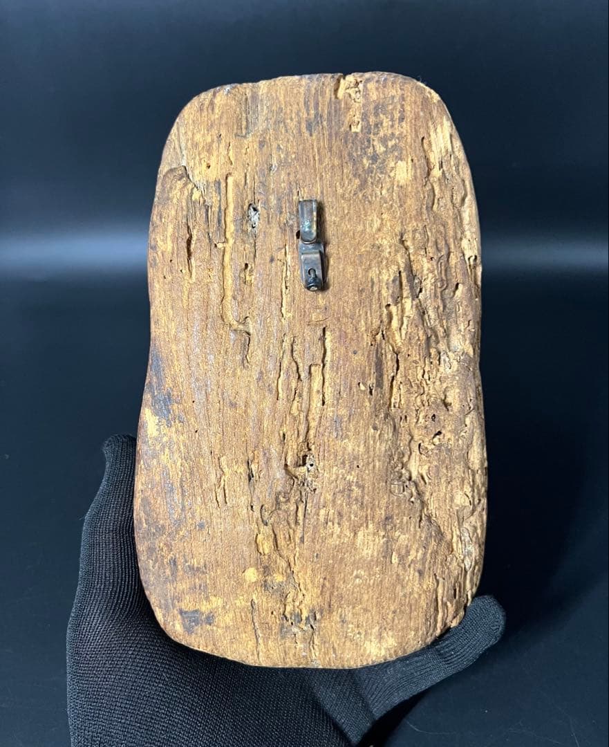 江戸時代 木彫 おかめ（阿亀）面 一木彫 民間信仰彫刻 古民藝美術品◎古美術庵々