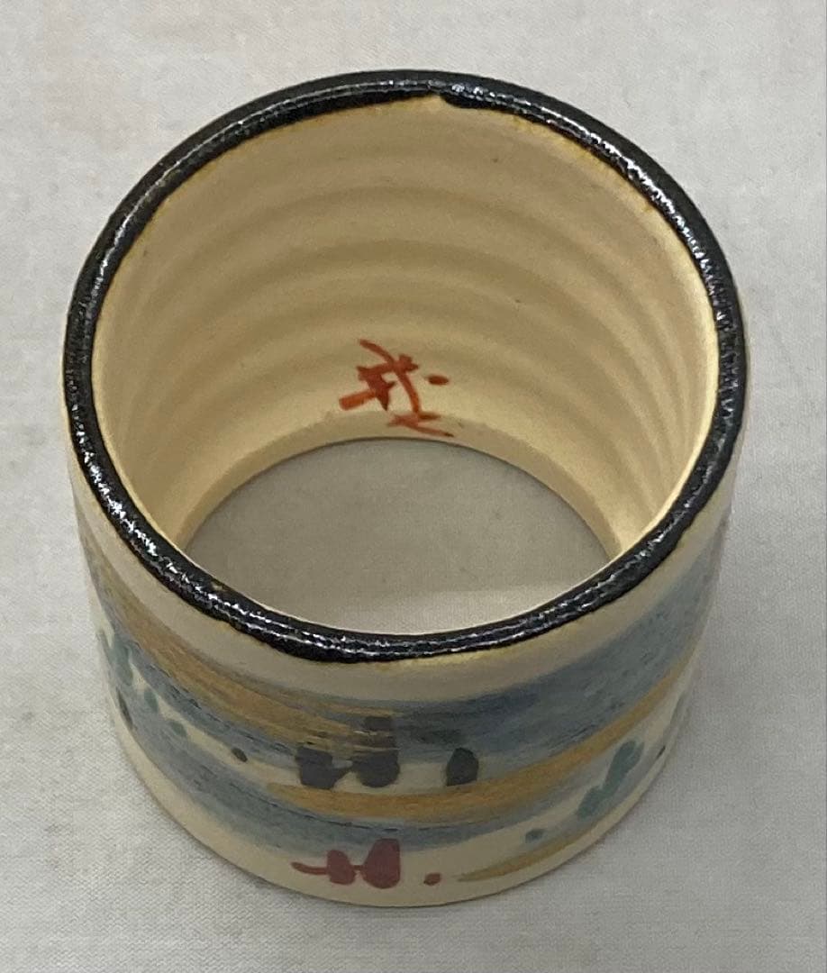 B533b「若草之画 蓋置」白井半七造　共箱　茶道具