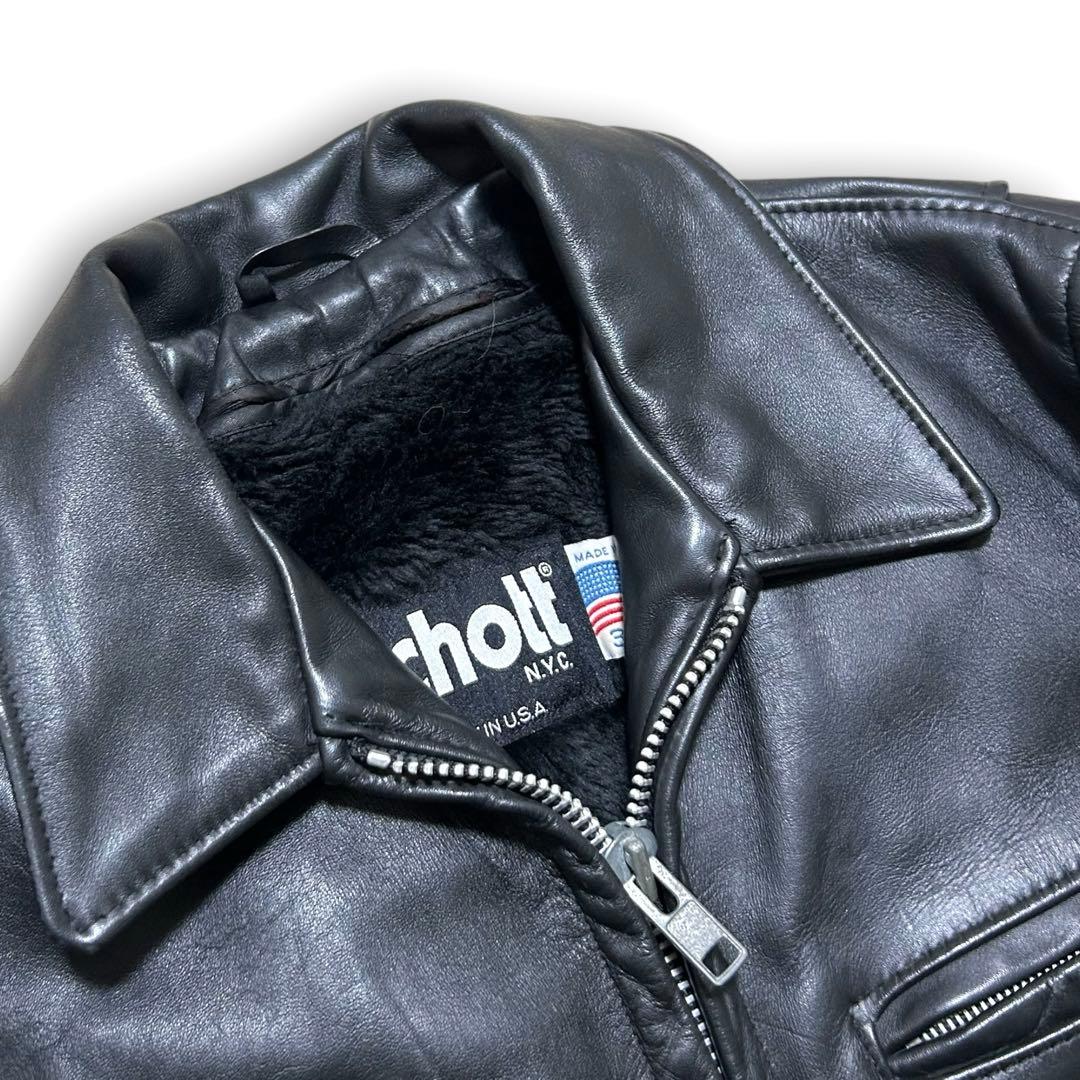 専用！品番 Schott 643 レザー シングルライダース 34 ボアライナー