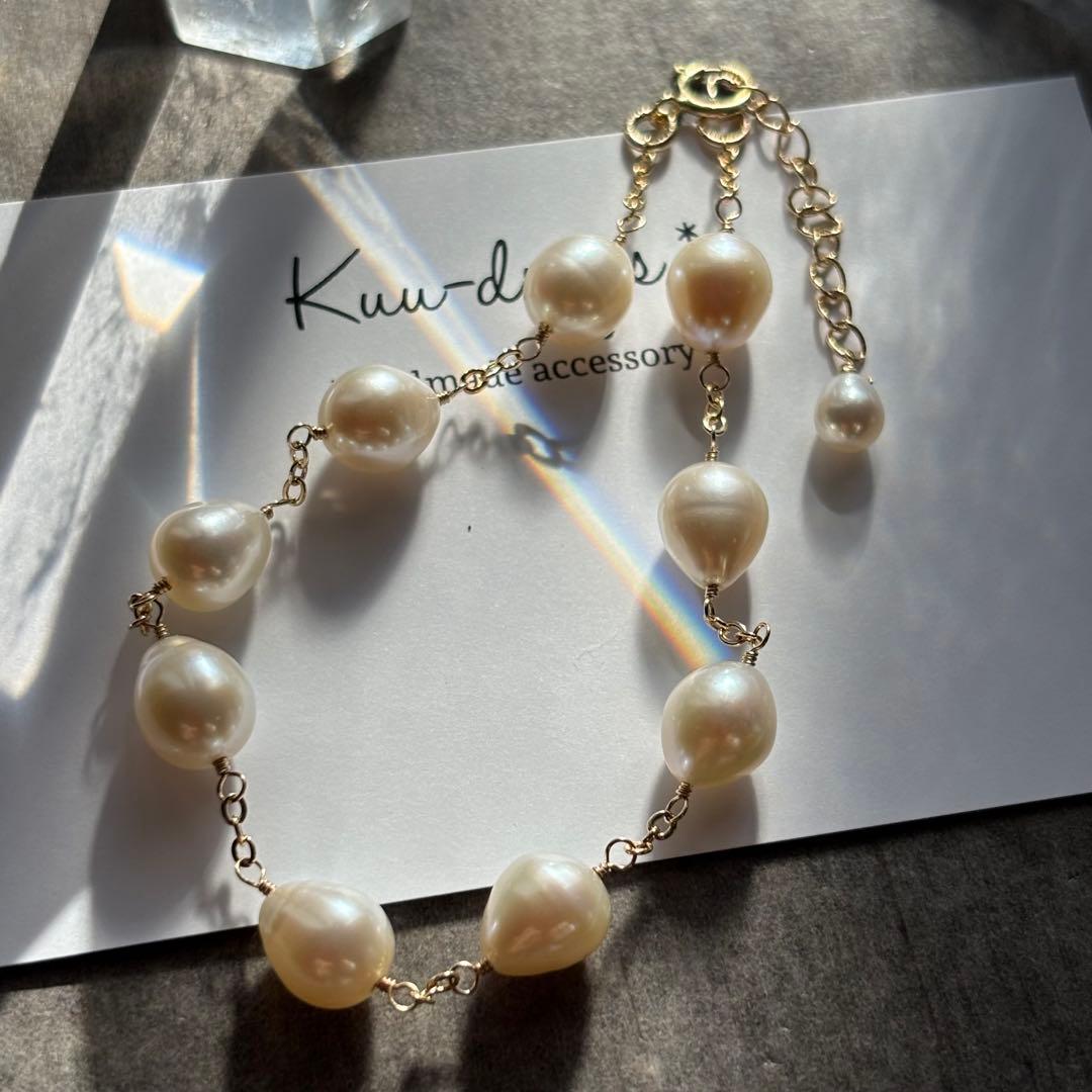 【専用です】淡水パール ぷっくり雫✴︎14kgfブレスレットB175他・計3点