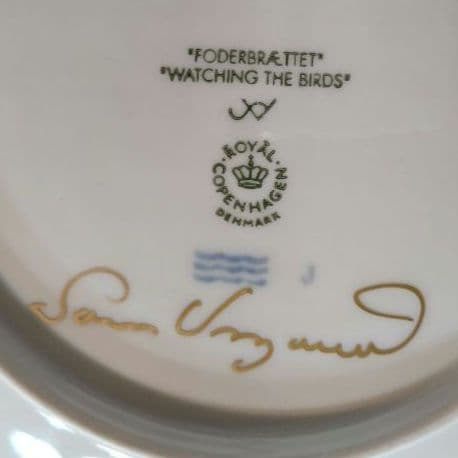 ロイヤルコペンハーゲンXmas☆year2001プレート、デザイナー直筆サイン