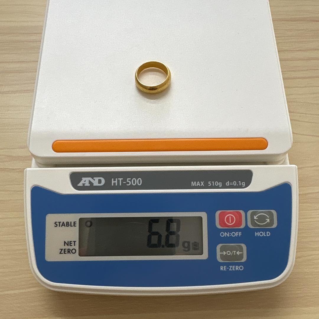 純金　K24　甲丸リング　指輪　約6.8g　約9号