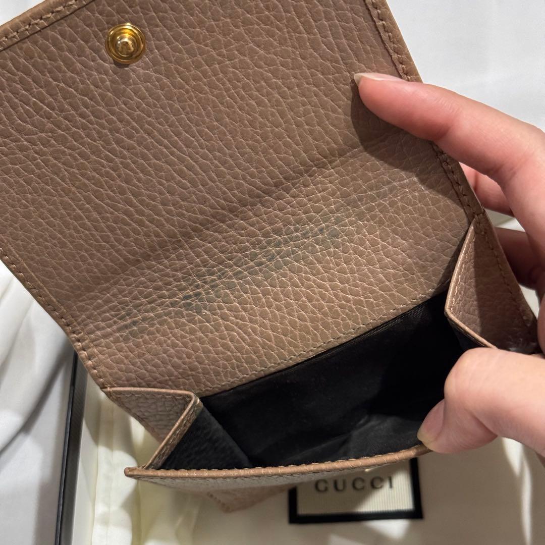 GUCCI グッチ GG マーモント 3つ折り コンパクト ベージュ