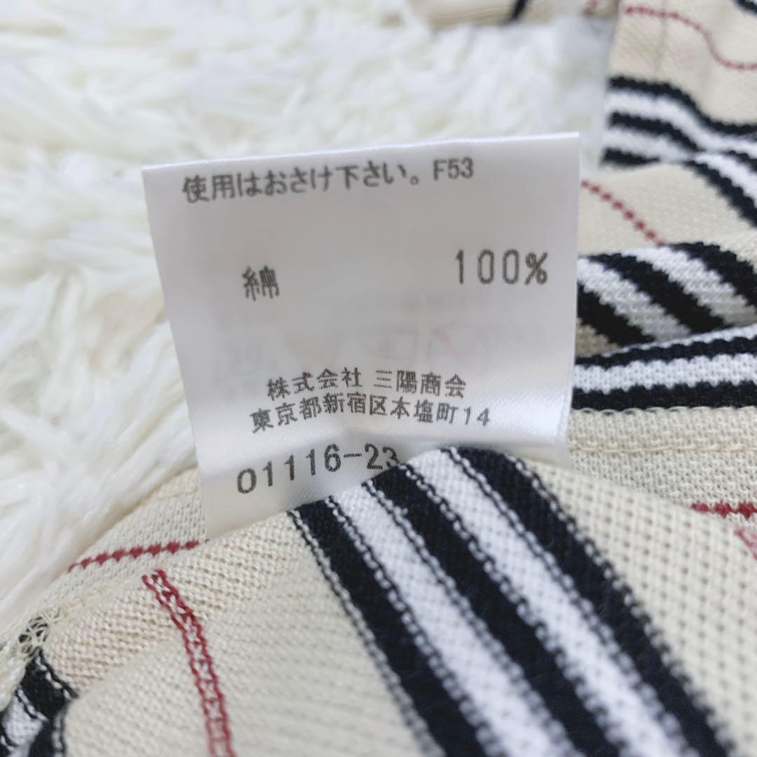 タグ付き美品 BURBERRY ベージュ ノバストライプ ポロシャツ 半袖 15