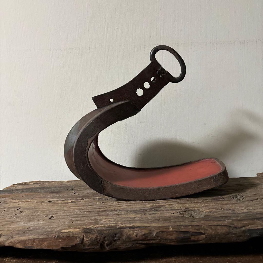 時代　馬の鎧　片方のみ　根来　古道具　アンティーク　骨董花器　検:白洲正子　李朝