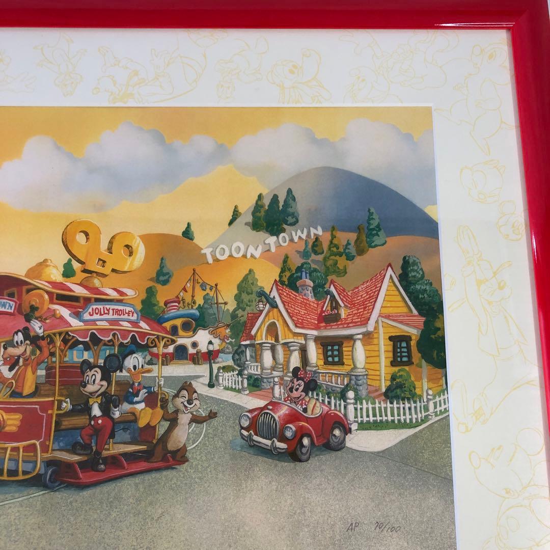 リトグラフ 東京ディズニーランド トゥーンタウン AP 保証書付 絵 限定