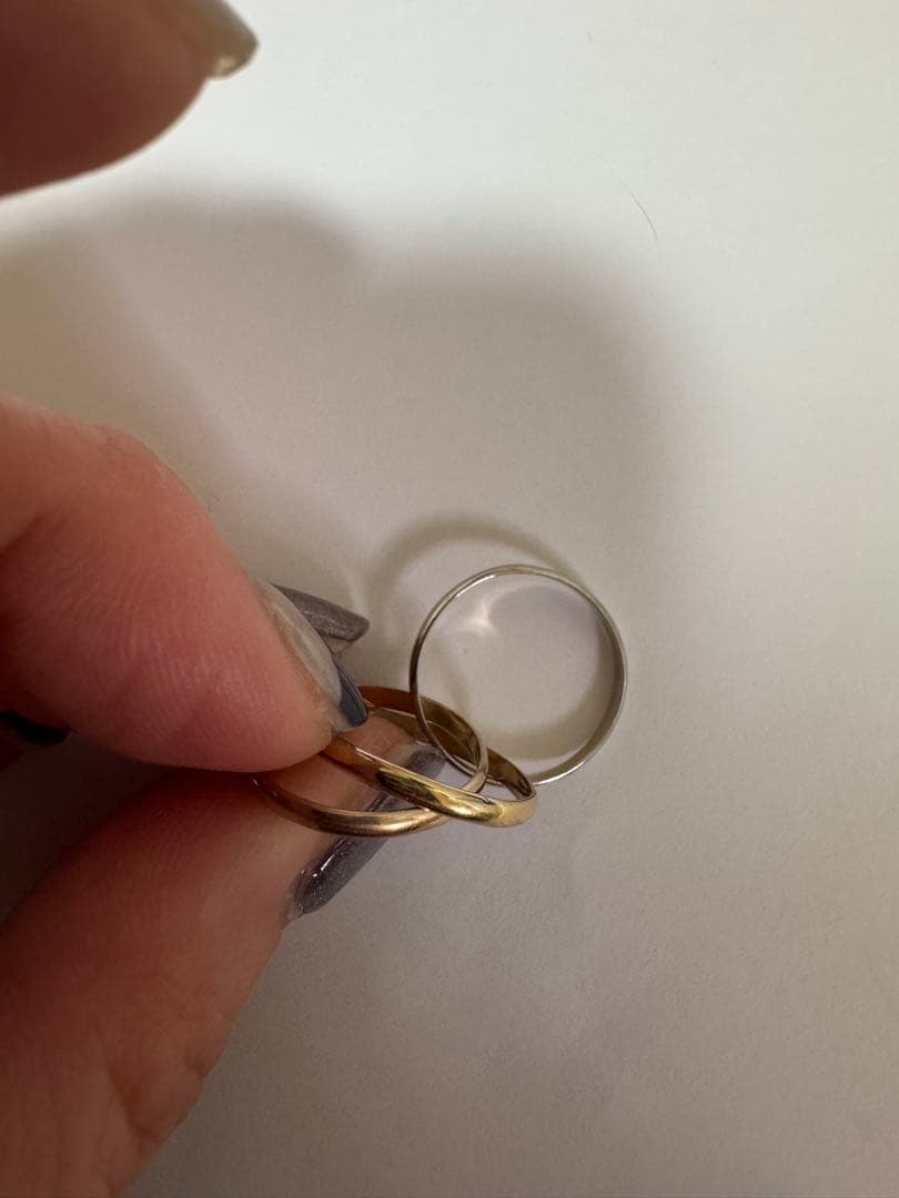 k18 pt 3連リング