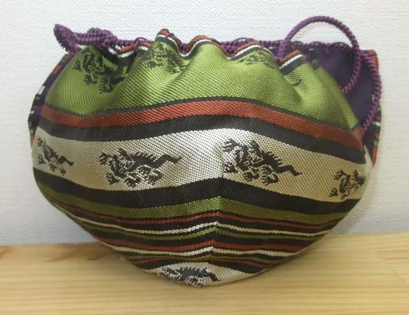 送料込【逢絢亭・新品】茶道具 仕覆 天目仕覆 正絹 龍麒麟文錦 日本製