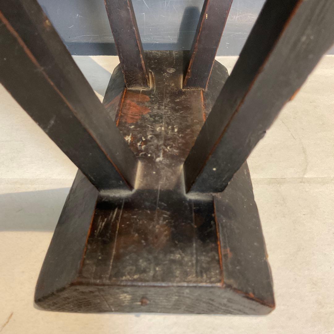 101501 小ぶりな木製スツール 無垢材 アンティーク レトロ 椅子 腰掛け