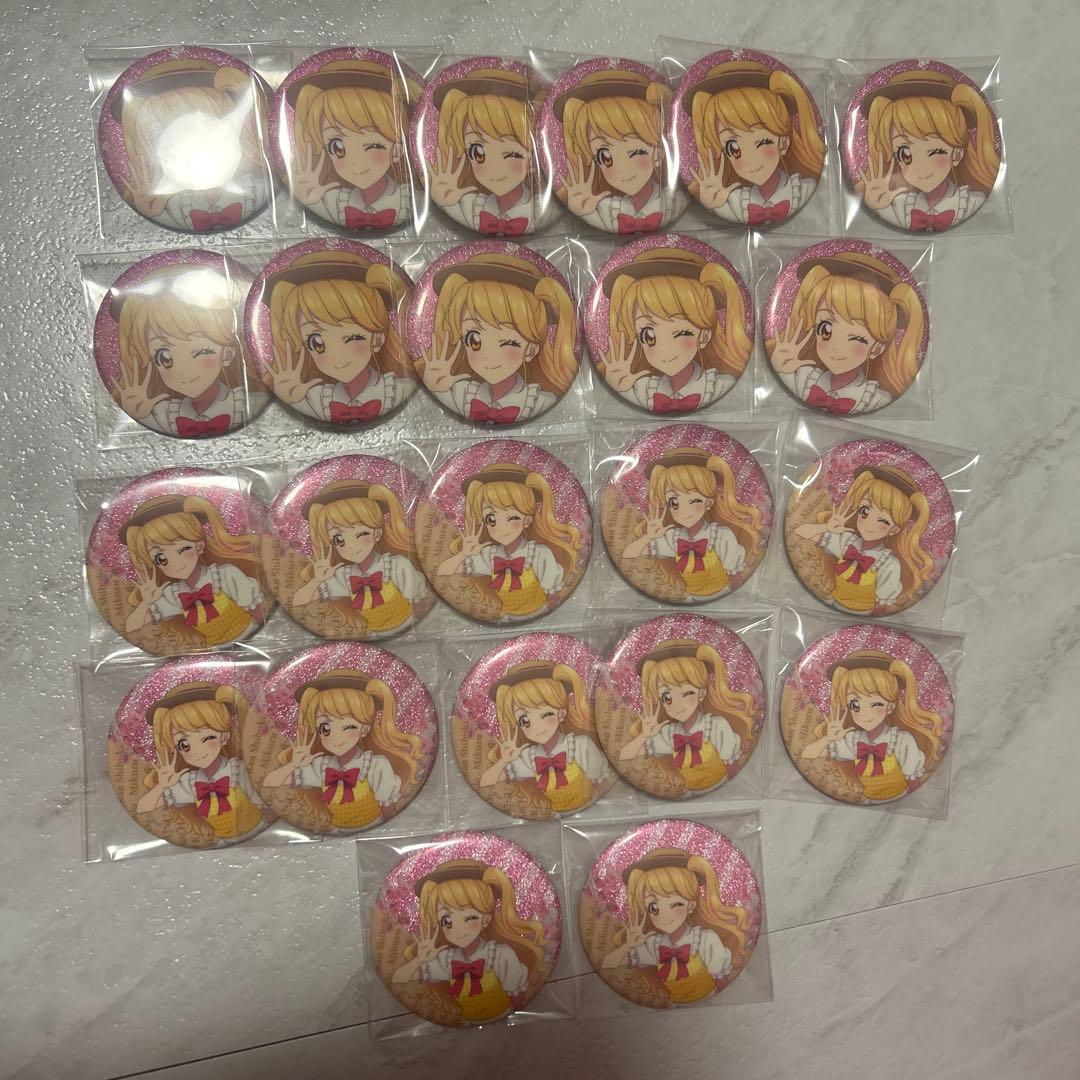 アイカツ！グリッター缶バッジ 夏樹みくる カントリーワンピースver. 23点