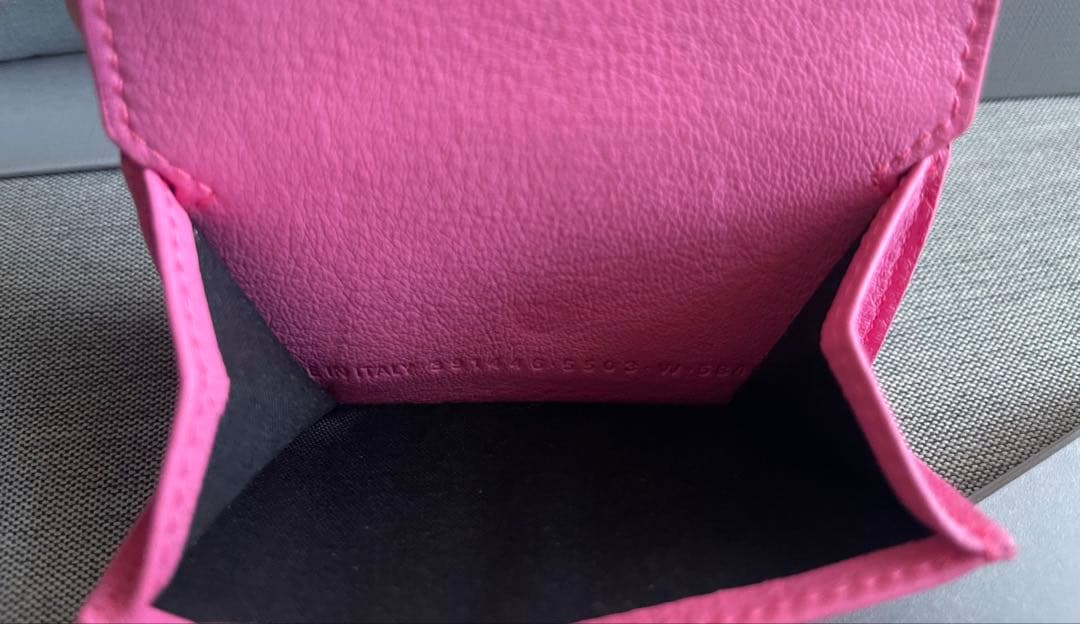 バレンシアガ⭐︎三つ折りウォレット⭐︎ピンク⭐︎ペーパーミニ⭐︎未使用新品/箱・化粧袋付