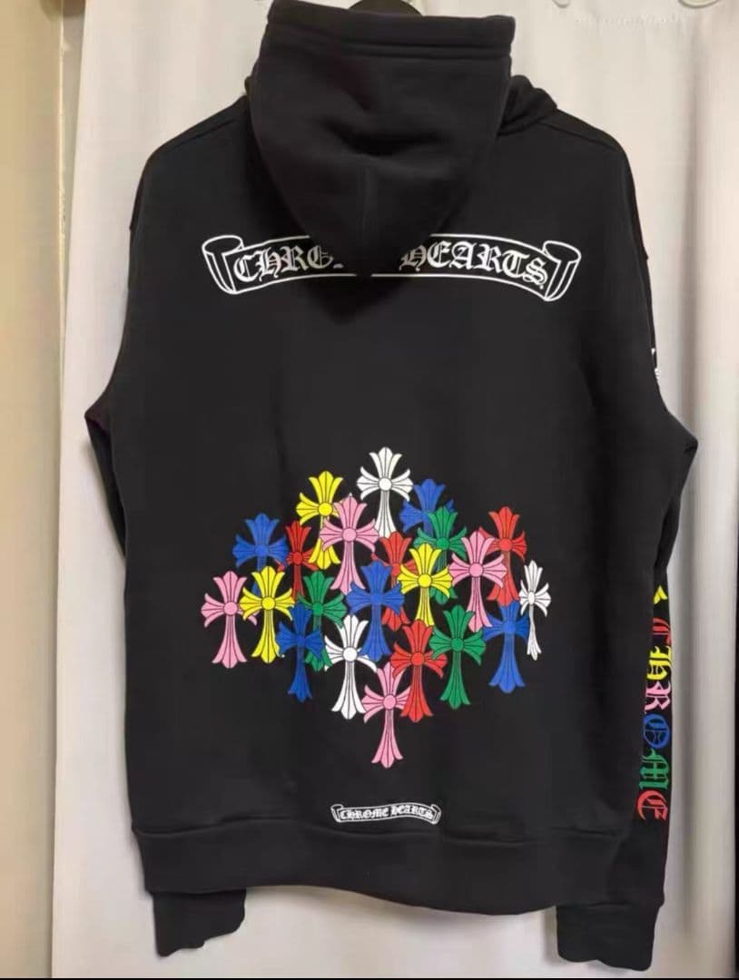 美品クロムハーツ マルチカラー セメタリー クロス ダガー ジップアップM