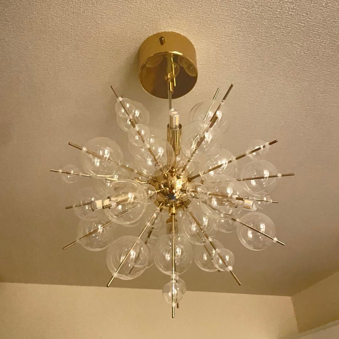 バブルシャンデリア　ゴールド　6灯
