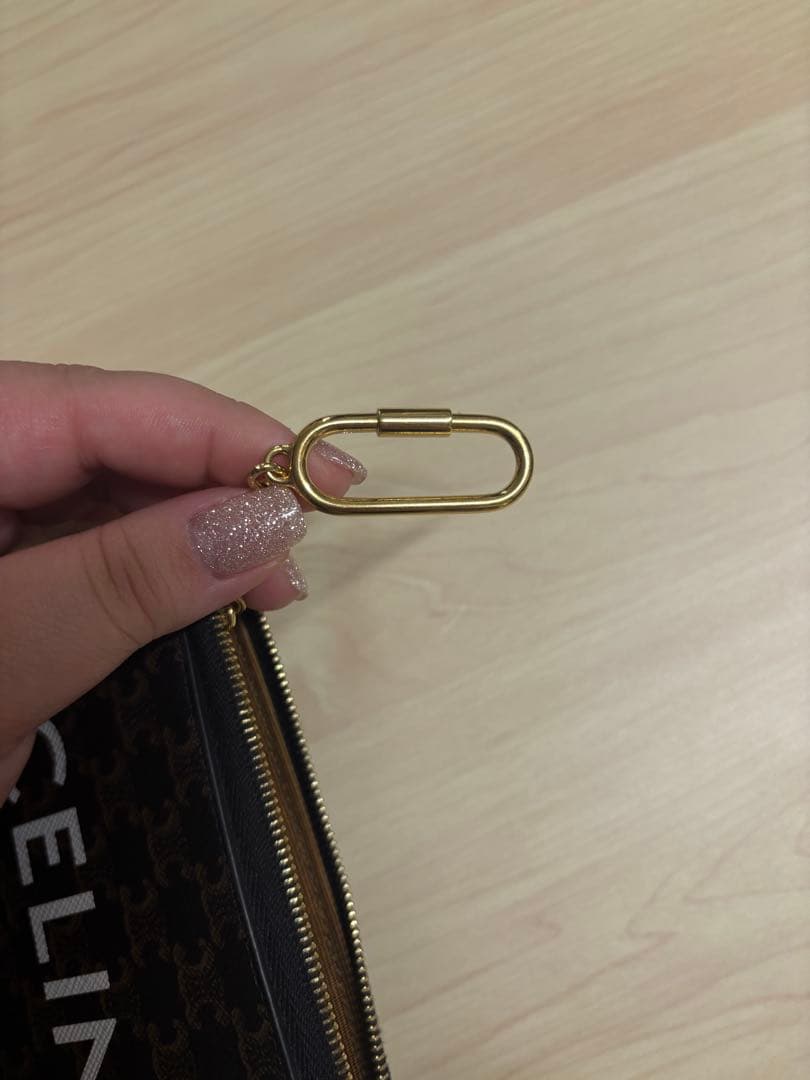 【美品】CELINEプリント入りトリンオフキャンバス パース