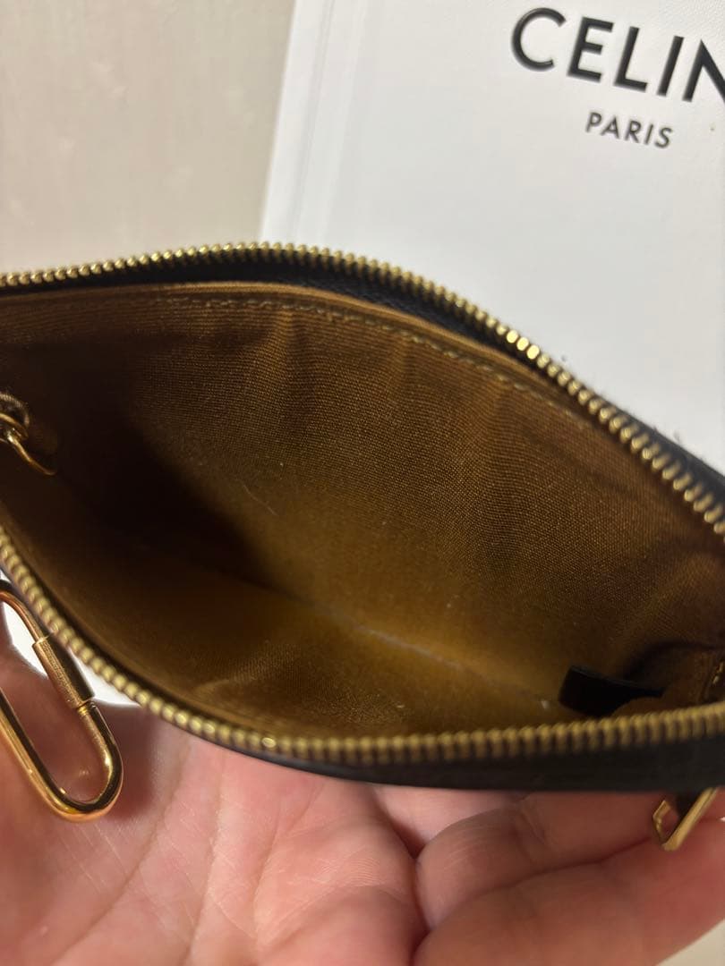 【美品】CELINEプリント入りトリンオフキャンバス パース