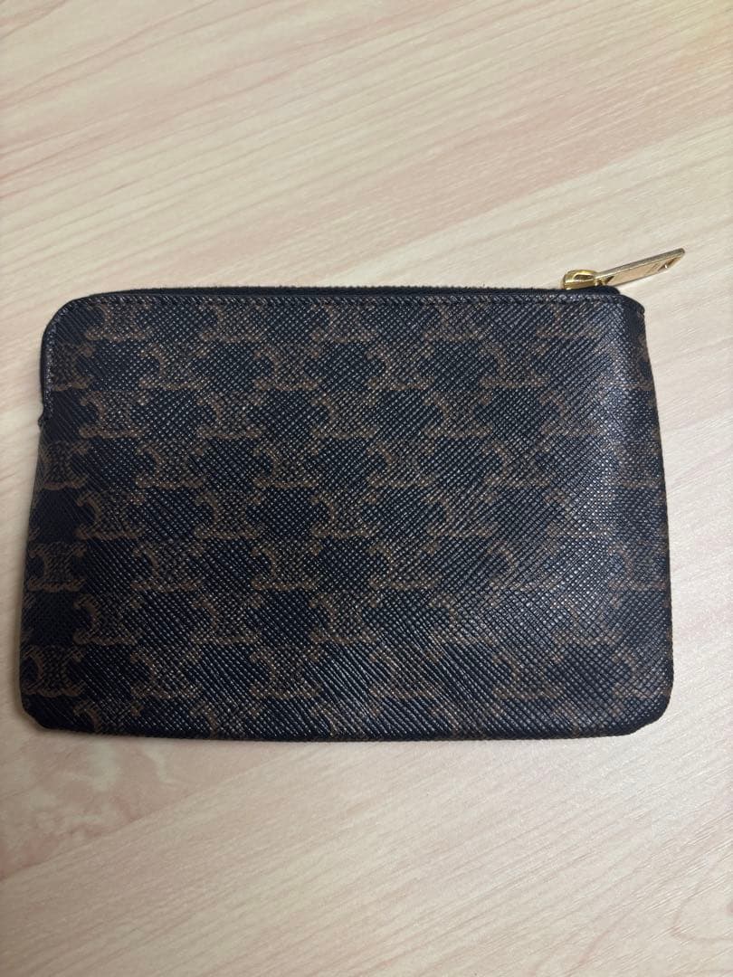 【美品】CELINEプリント入りトリンオフキャンバス パース