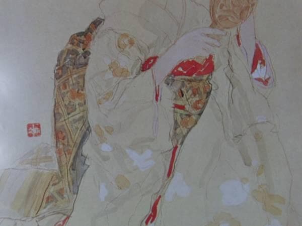 宮本三郎　舞子・合わせ鏡、額装版一部、版上落款入、新品額付