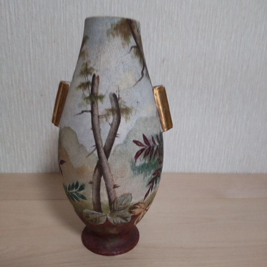 アンティーク　金彩　花紋　飾り花入れ