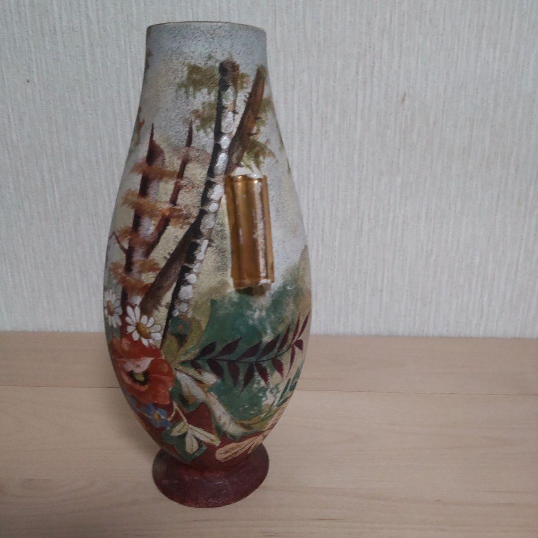 アンティーク　金彩　花紋　飾り花入れ