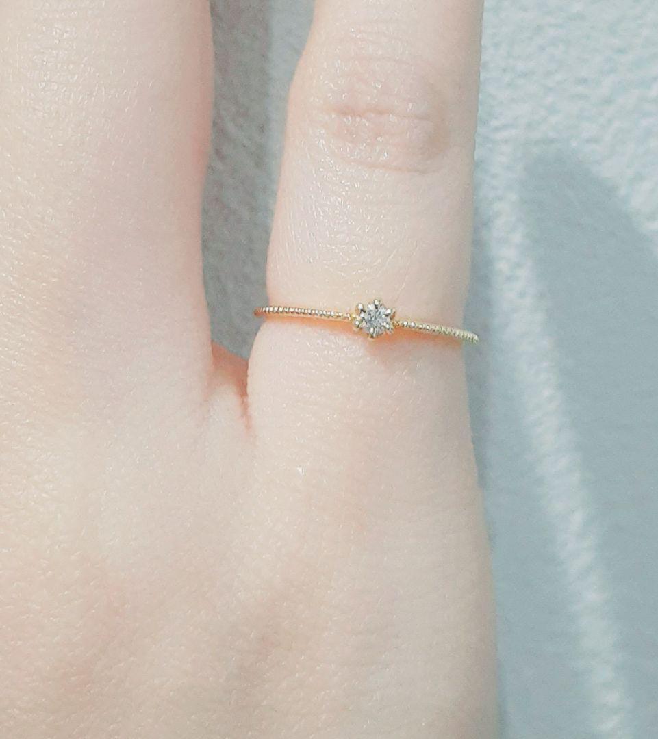 エテ K18YG ダイヤモンド ピンキーリング