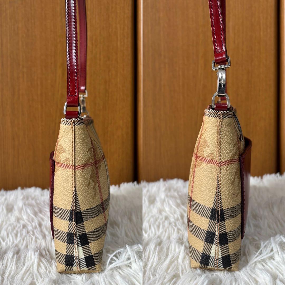 ✨️極美品 バーバリー ノバチェック シャドーホース PVC アクセサリーポーチ