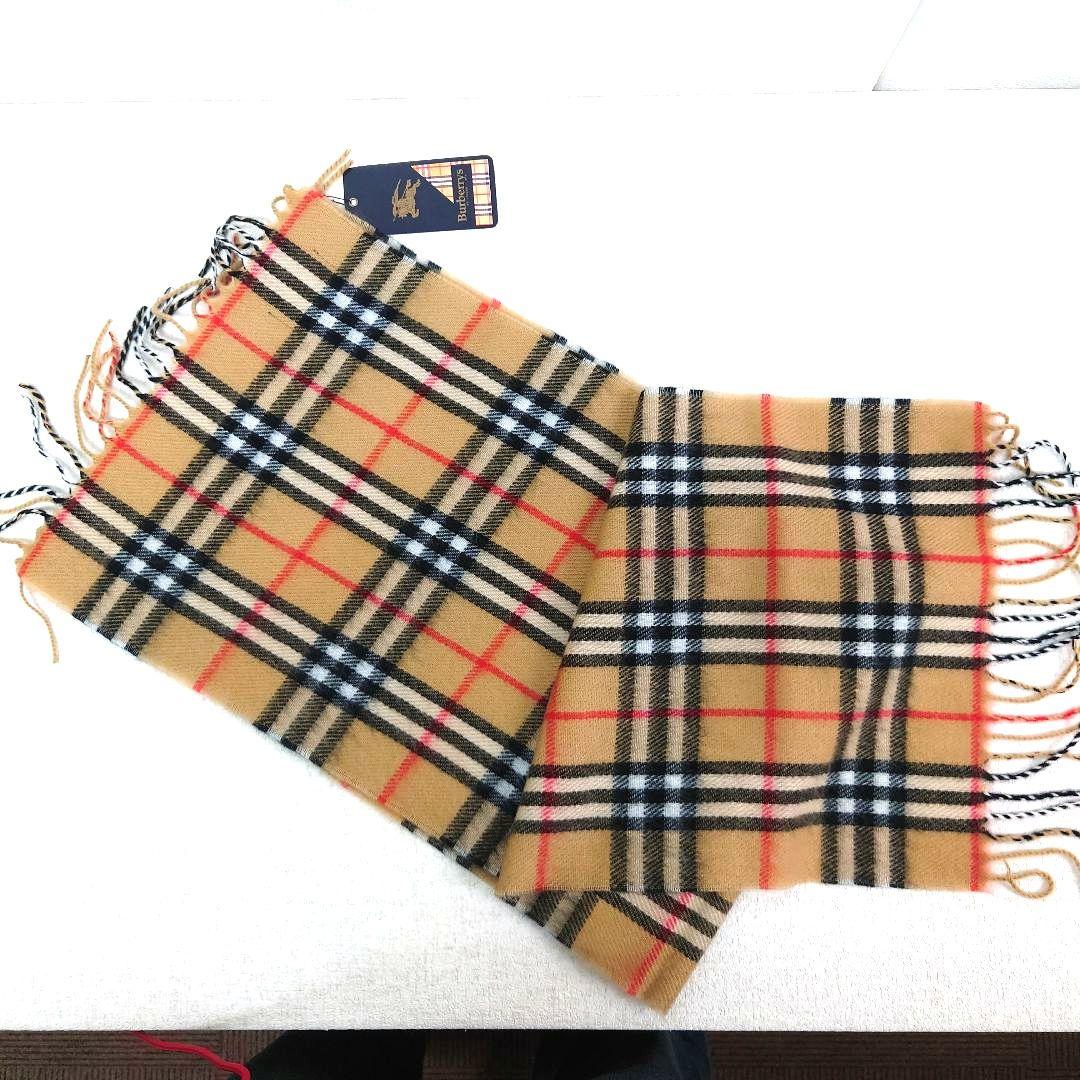 M0107B1 未使用★バーバリーズ ラムウール製 ノバチェックマフラー