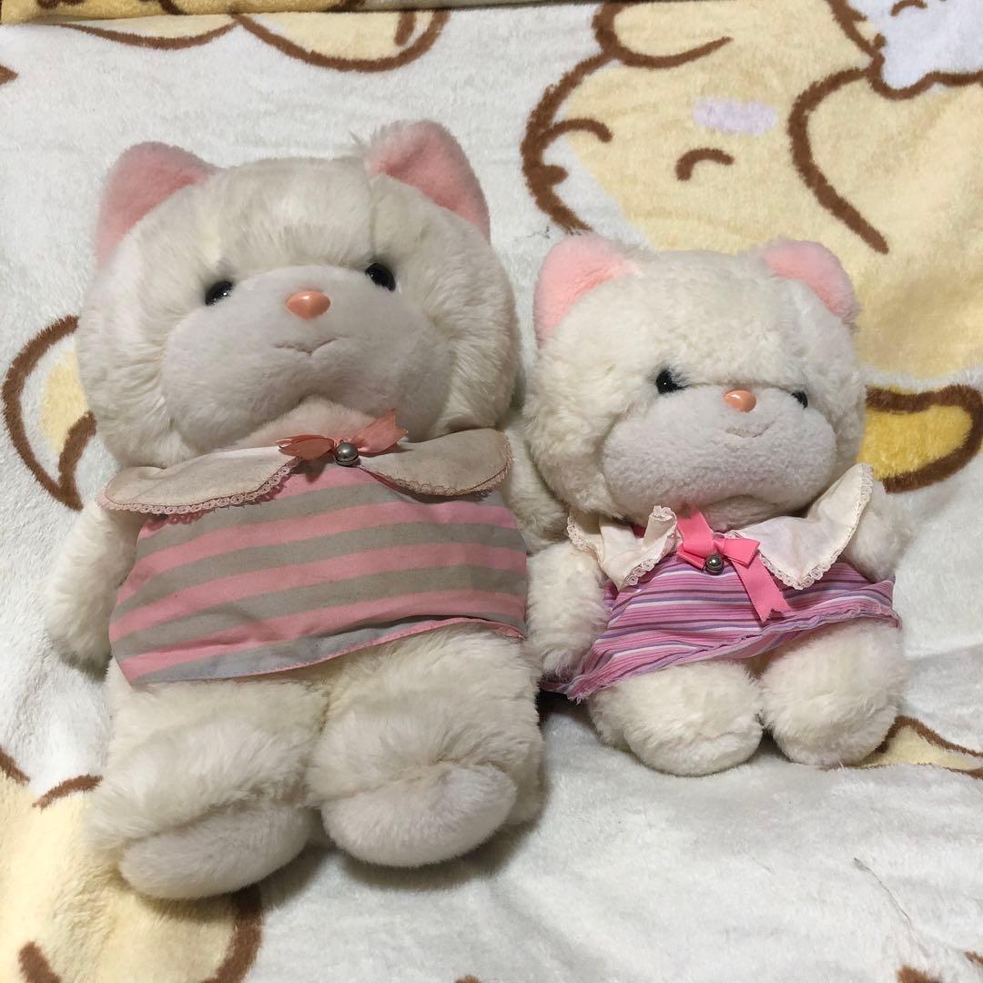 昭和レトロ　ヴィンテージ 吉徳　クリーミー　猫　ぬいぐるみ　中古品　2こセット