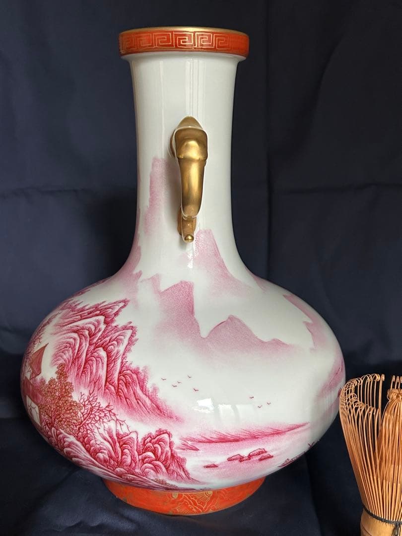 清代　乾隆年製　花器　時代物　中国美術