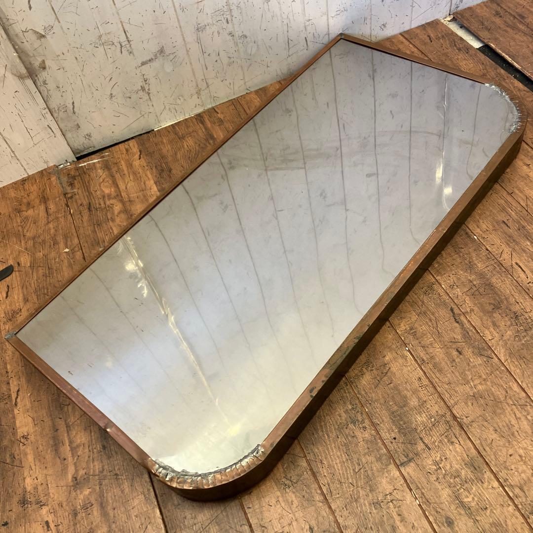 昭和レトロ 銅板台座 飾り台 古道具 高台プレート アンティーク飾り棚 長方形