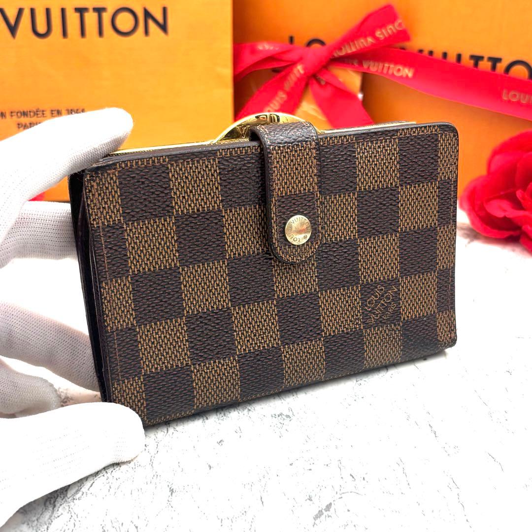 【定価の半額以下】 ルイヴィトン ダミエ ヴィエノワ がま口 折り財布