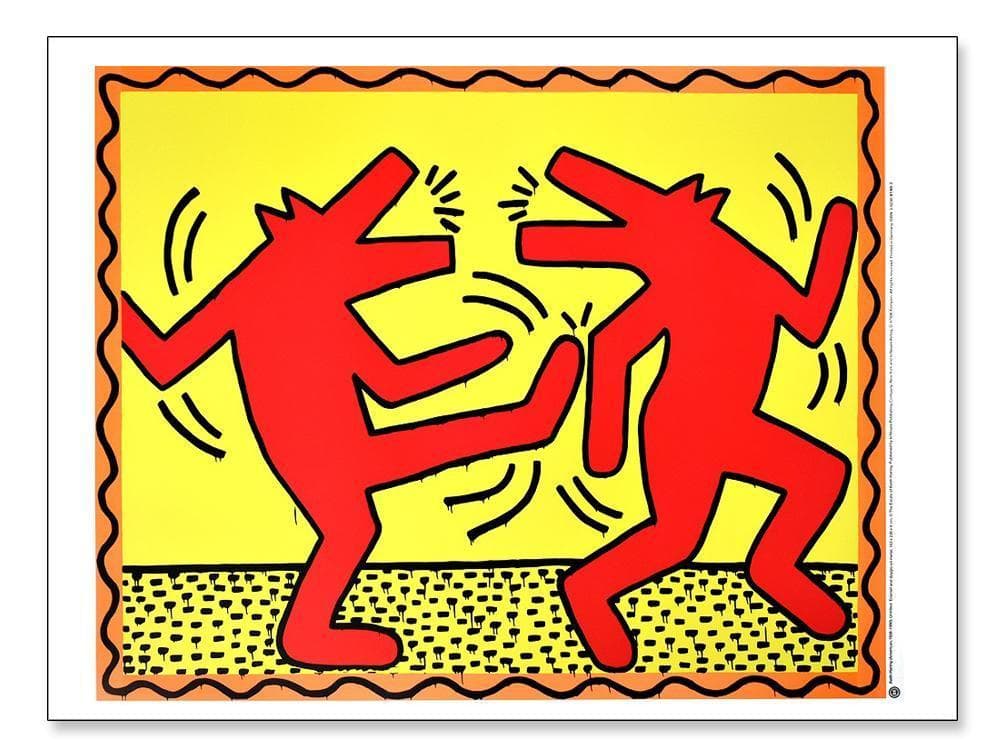 額装作品/Untitled dancing dogs（キース ヘリング）ポスター