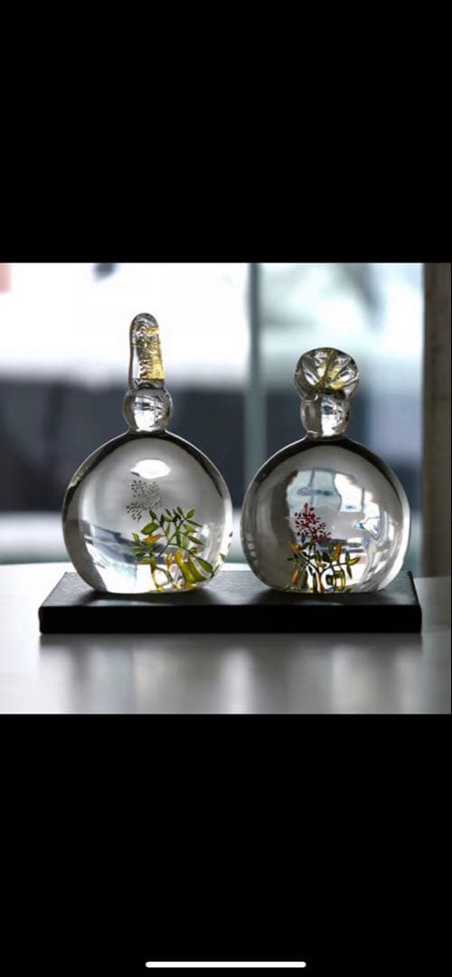 入手困難 ガラス作家 金津沙矢香さん ガラスの南天 お雛様 ひな祭り ガラス雛