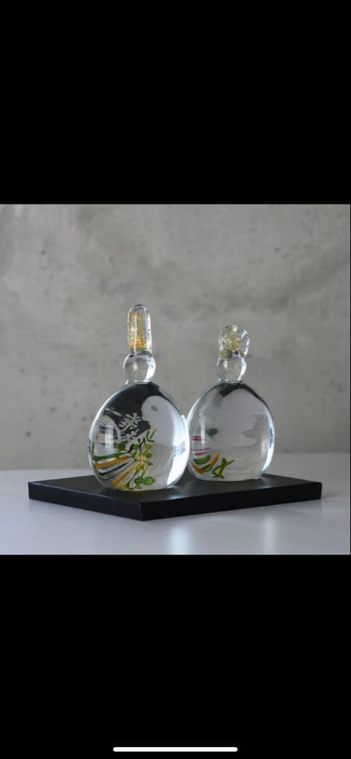 入手困難 ガラス作家 金津沙矢香さん ガラスの南天 お雛様 ひな祭り ガラス雛