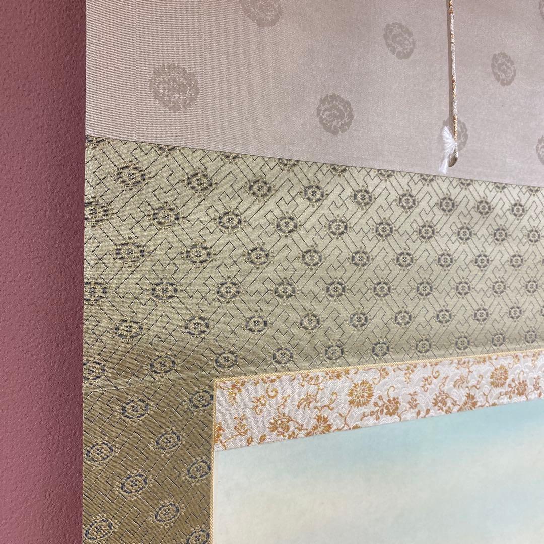 美品 掛け軸 金森翠玄作 赤富士図 共箱 太巻き付 縁起物 正月掛け