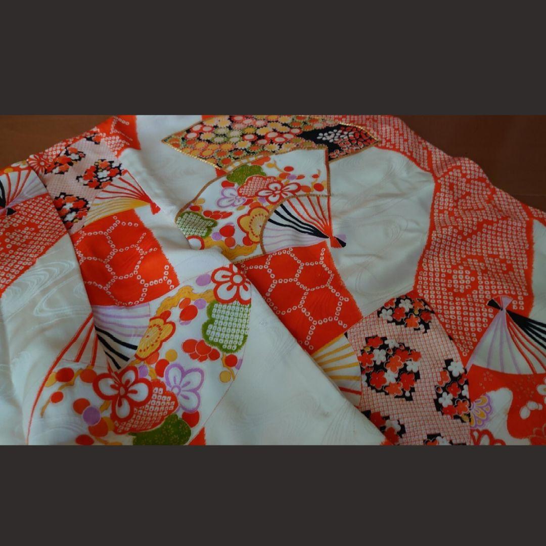 七五三 着物セット 草履 伝統柄 お祝い着7歳5歳　　お宮参り 記念撮影写真 扇