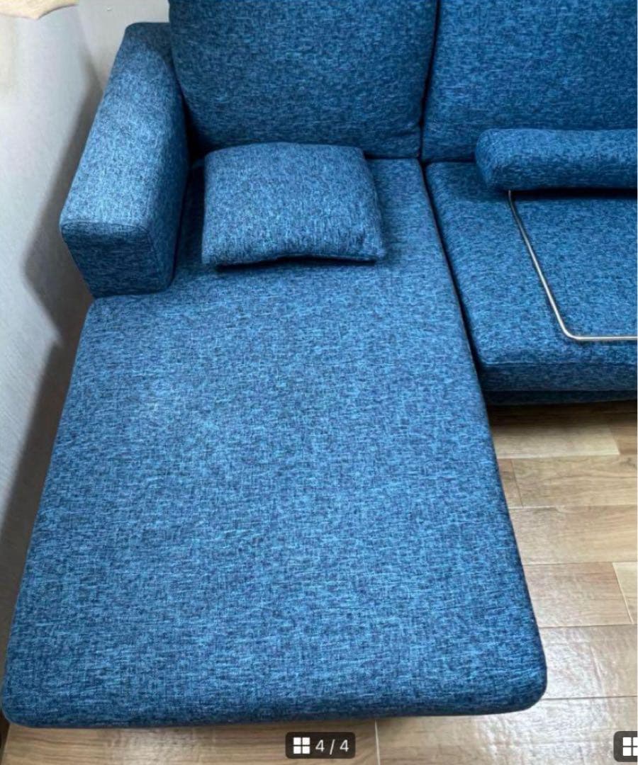 近い地域推奨　引き取り限定　ロウヤ　L字型ソファセット　ネイビー